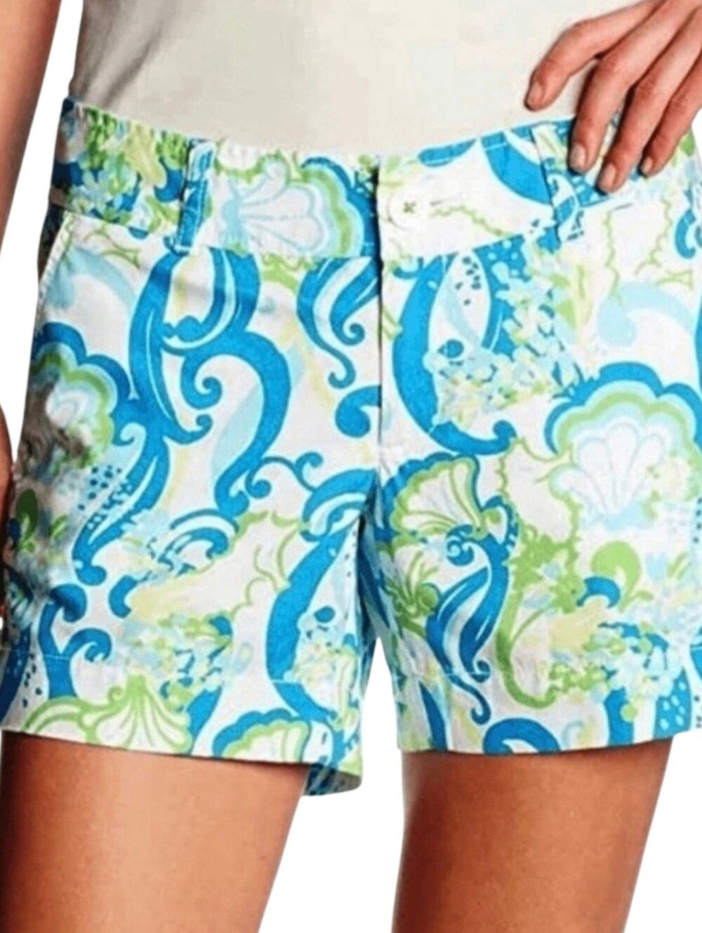 Lilly Pulitzer Blue & Green Callahan Chino Short Size‎ 00